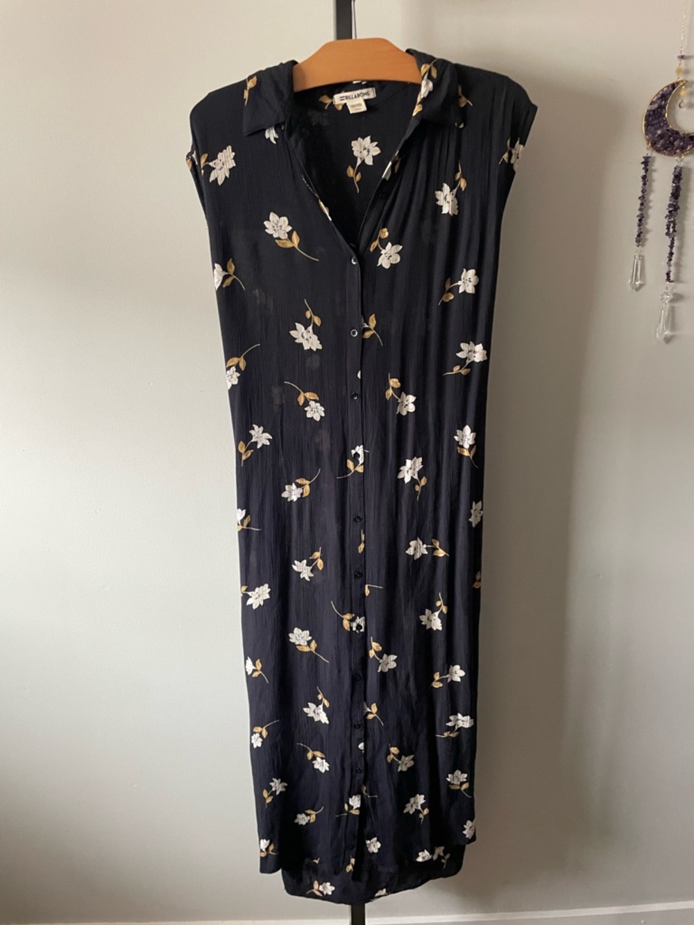 Billabong Black Floral Midi Dress